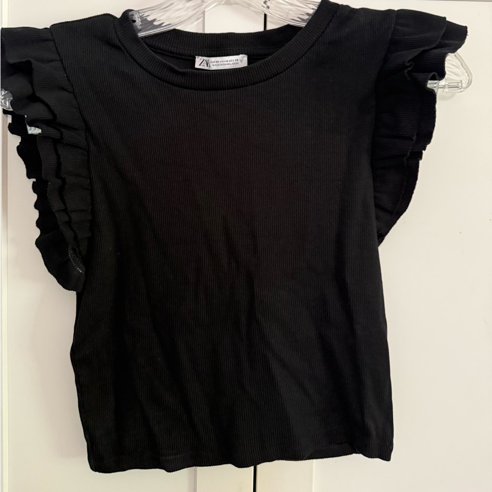 Zara ruffle sleeve top